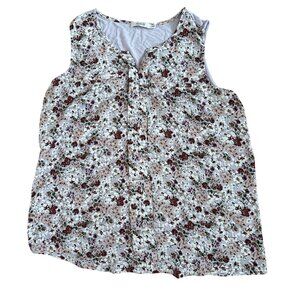 Rickis Tank Top Womens Floral Sleeveless Shirt Med Multicolor Solid Back
